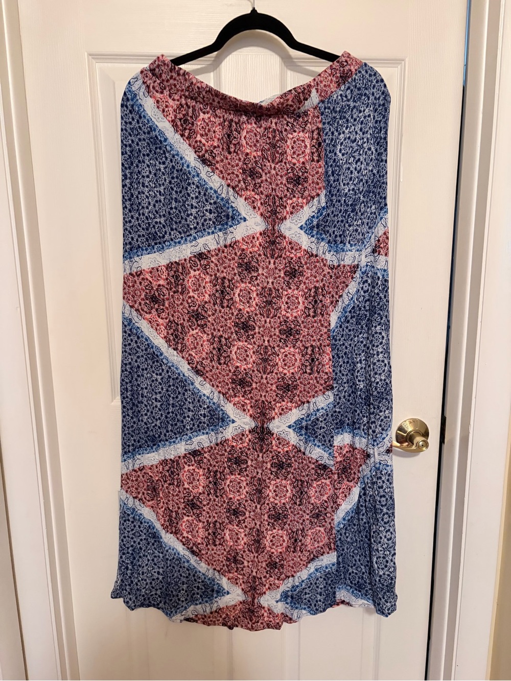 Boho Geometric Print Maxi Skirt
